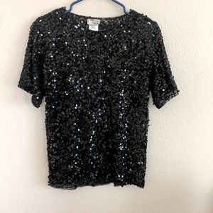 Black Sequin Top